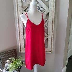 Kyo Women's Sleeveless Strappy Shift A-line Mini Dress in Deep Red